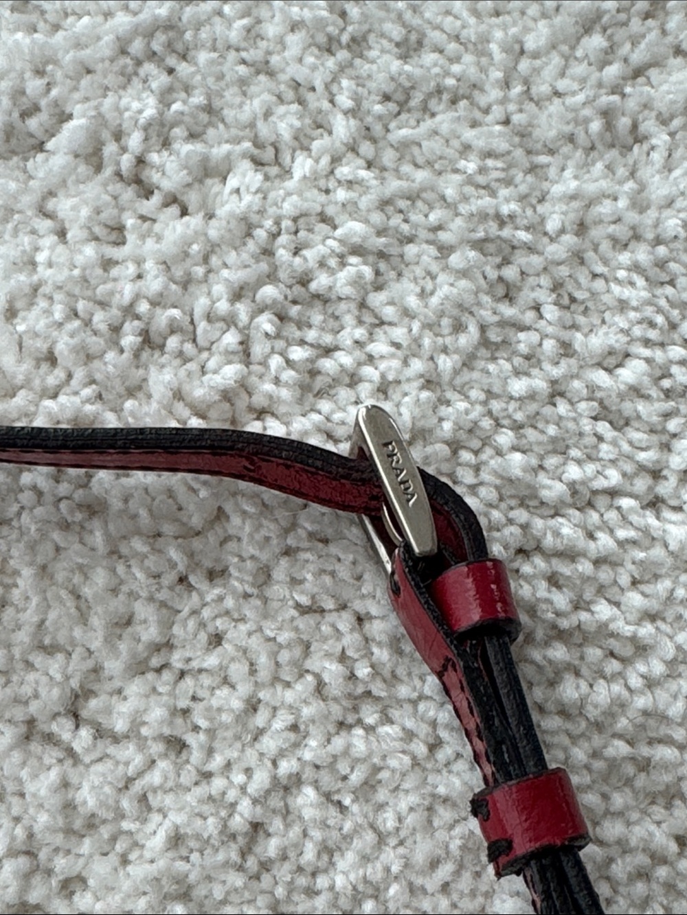 Prada Black and Red Leather-Trim Shoulder Bag - Picture 12 of 15